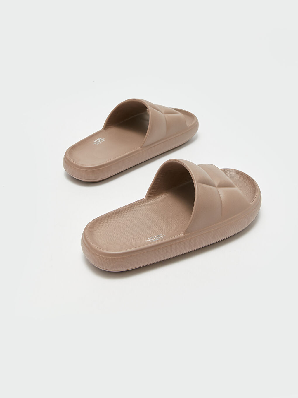 Bej Kendinden Desenli Tek Bantlı Kadın Terlik-4