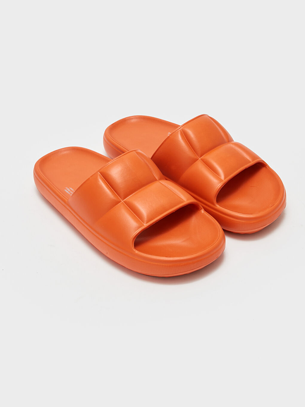 Turuncu Kendinden Desenli Tek Bantlı Kadın Terlik