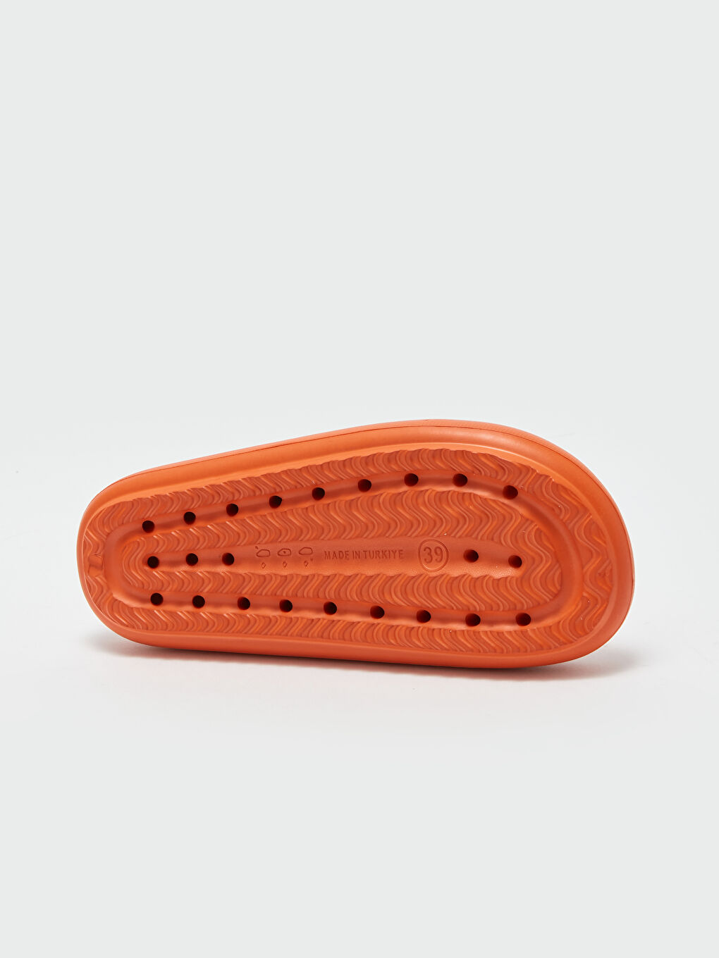 Turuncu Kendinden Desenli Tek Bantlı Kadın Terlik-3