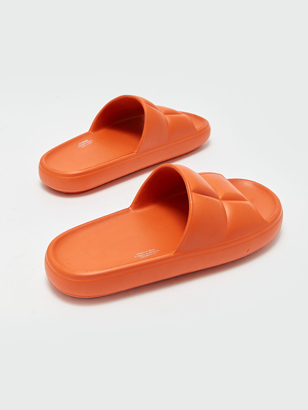 Turuncu Kendinden Desenli Tek Bantlı Kadın Terlik-4