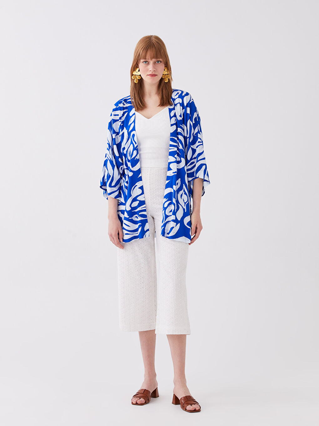 LC Waikiki Shawl Collar Patterned Oversize Women's Kimono -S3HJ52Z8-LQQ