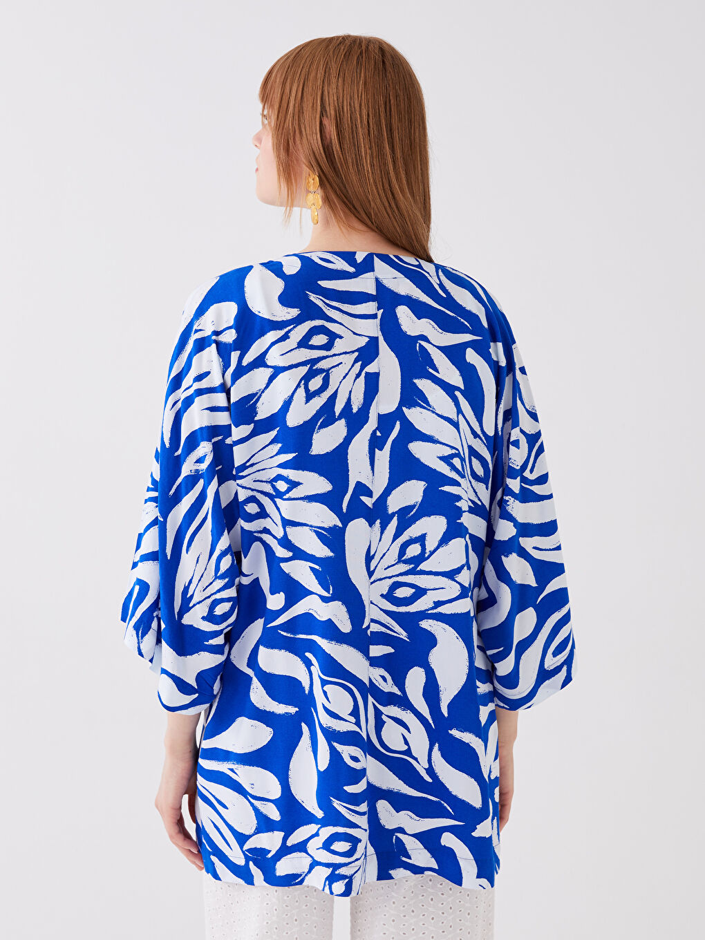 LC Waikiki Shawl Collar Patterned Oversize Women's Kimono -S3HJ52Z8-LQQ