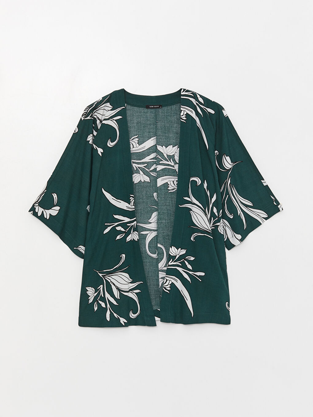 Shawl Collar Patterned Oversize Women's Kimono-5