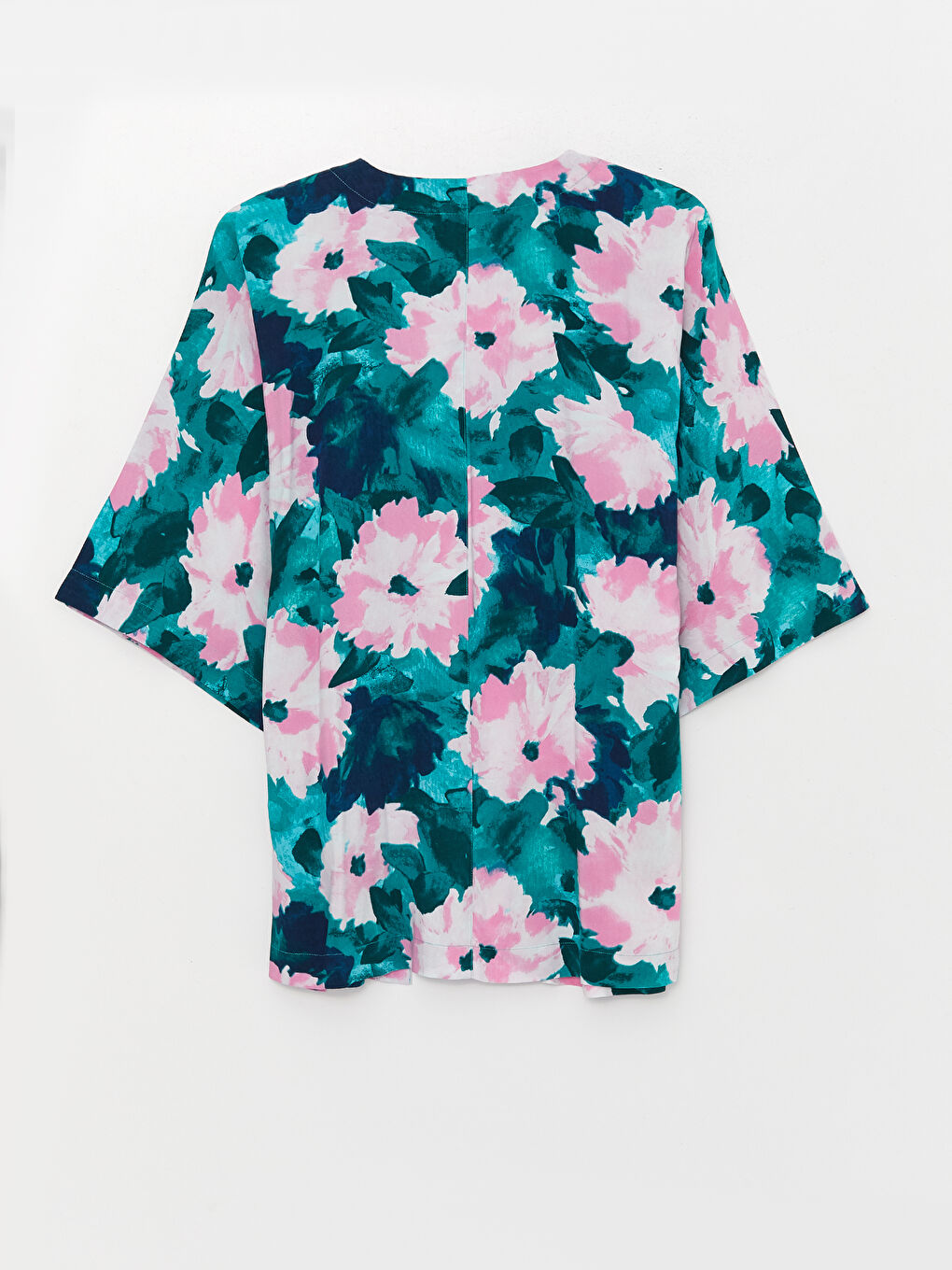 LCW Vision Shawl Collar Patterned Oversize Women's Kimono -S3HJ52Z8-LT9