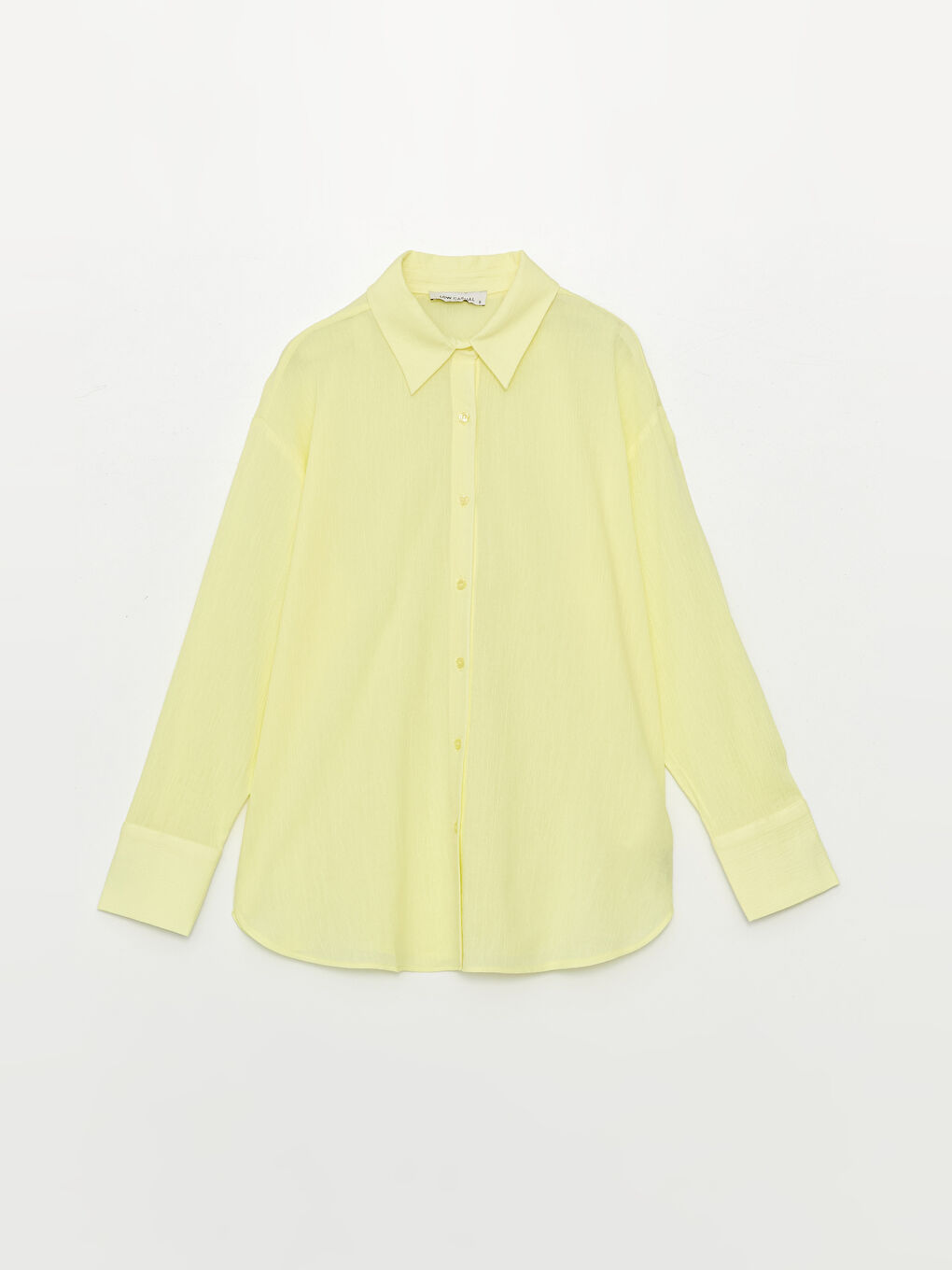 Yeşil Düz Uzun Kollu Oversize Krinkle Kadın Gömlek-5