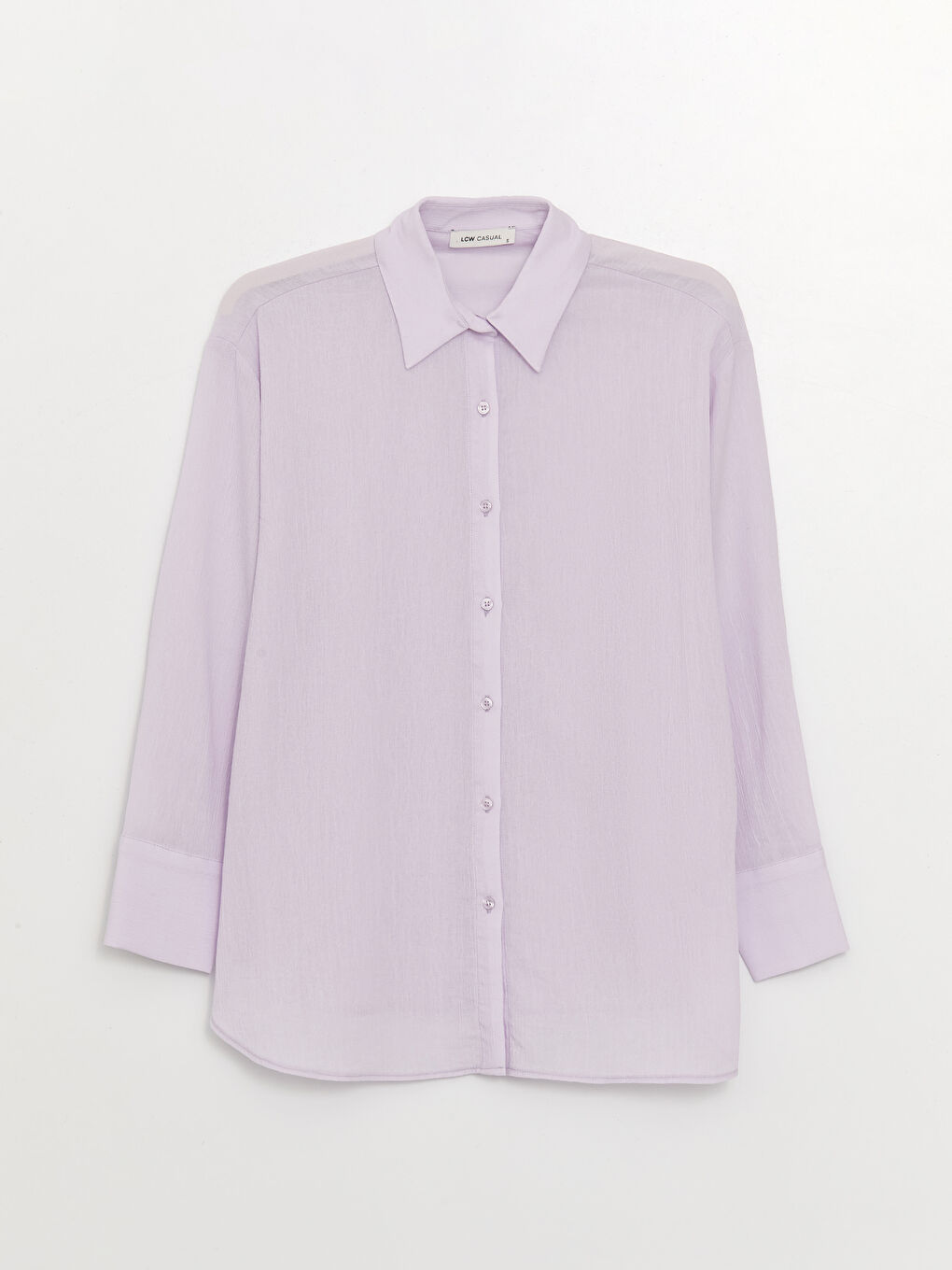 قميص سادة كم طويل واسع كِشكِش للسيدات-5