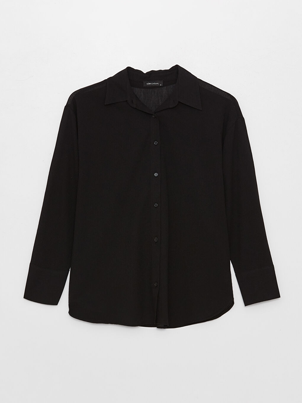 LCW Vision Plain Long Sleeve Oversize Crinkle Women's Shirt -S3HJ87Z8-RQN