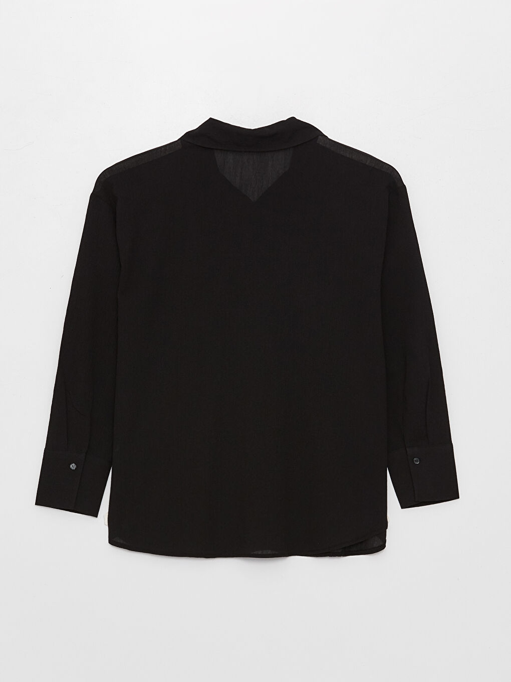 LCW Vision Plain Long Sleeve Oversize Crinkle Women's Shirt -S3HJ87Z8-RQN