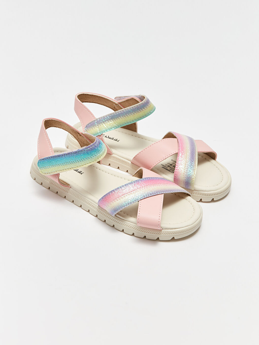 Pembe Cırt Cırtlı Kız Çocuk Sandalet