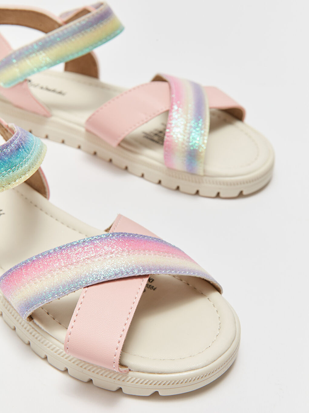 Pembe Cırt Cırtlı Kız Çocuk Sandalet-2