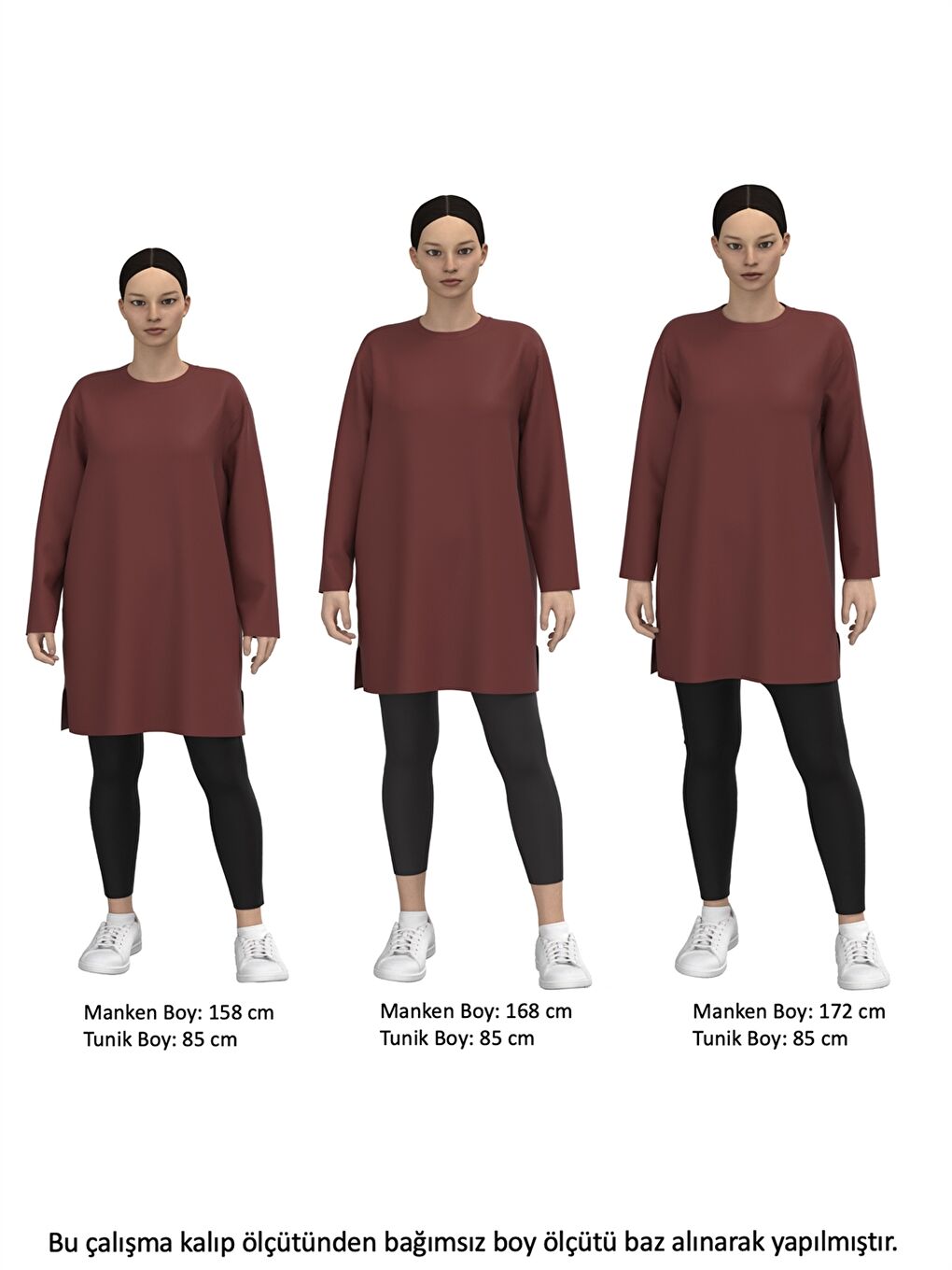 LCW Modest Bej Kapüşonlu Düz Uzun Kollu Oversize Kadın Tunik - 7