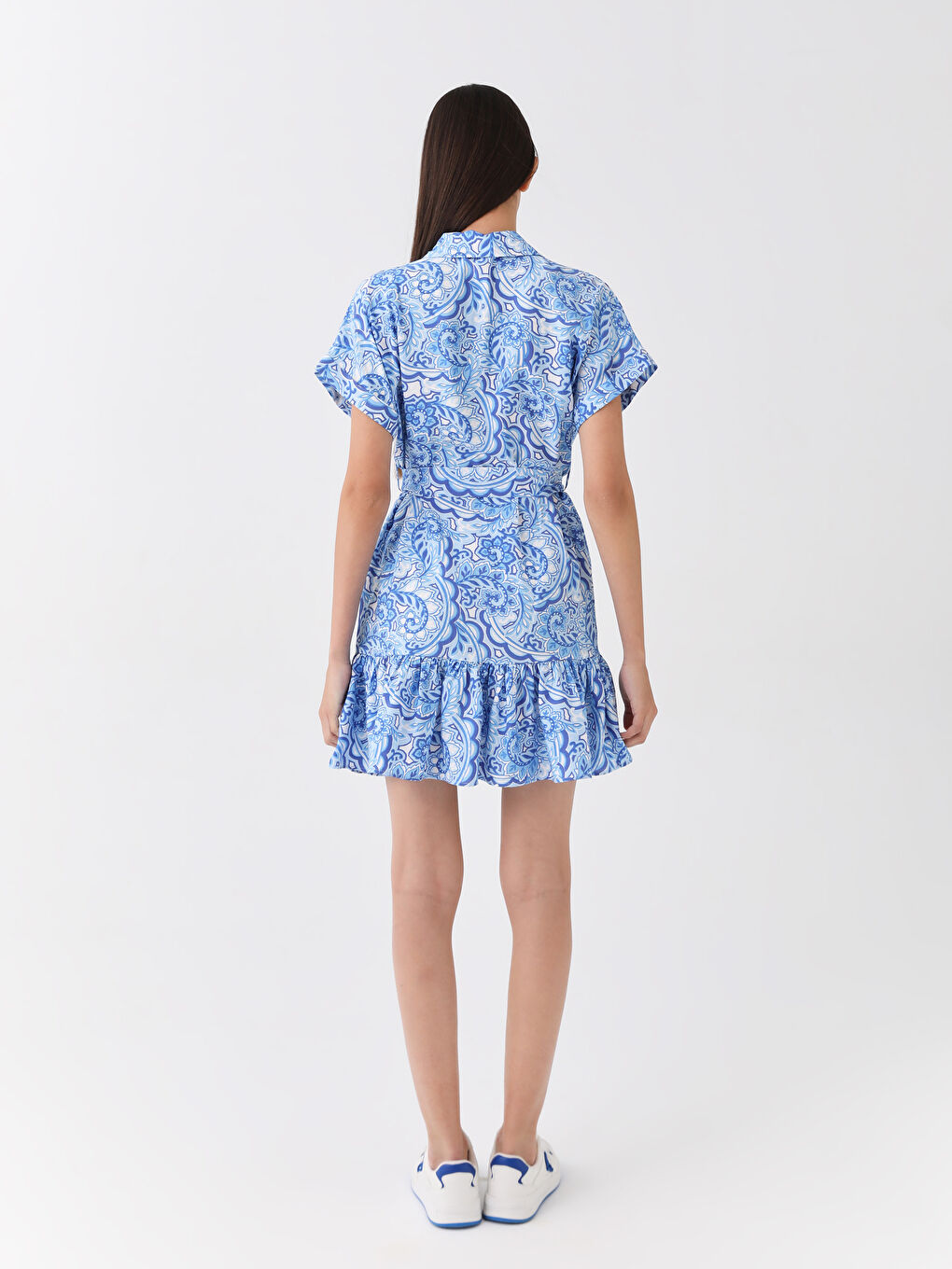 Floral Short Sleeve Women's Shirt Dress -S3HK20Z8-LQQ