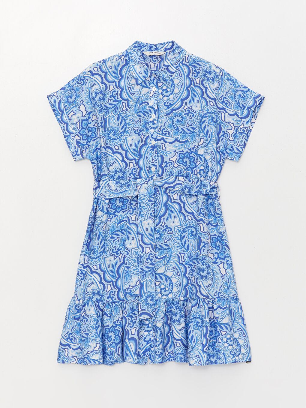 Floral Short Sleeve Women's Shirt Dress -S3HK20Z8-LQQ