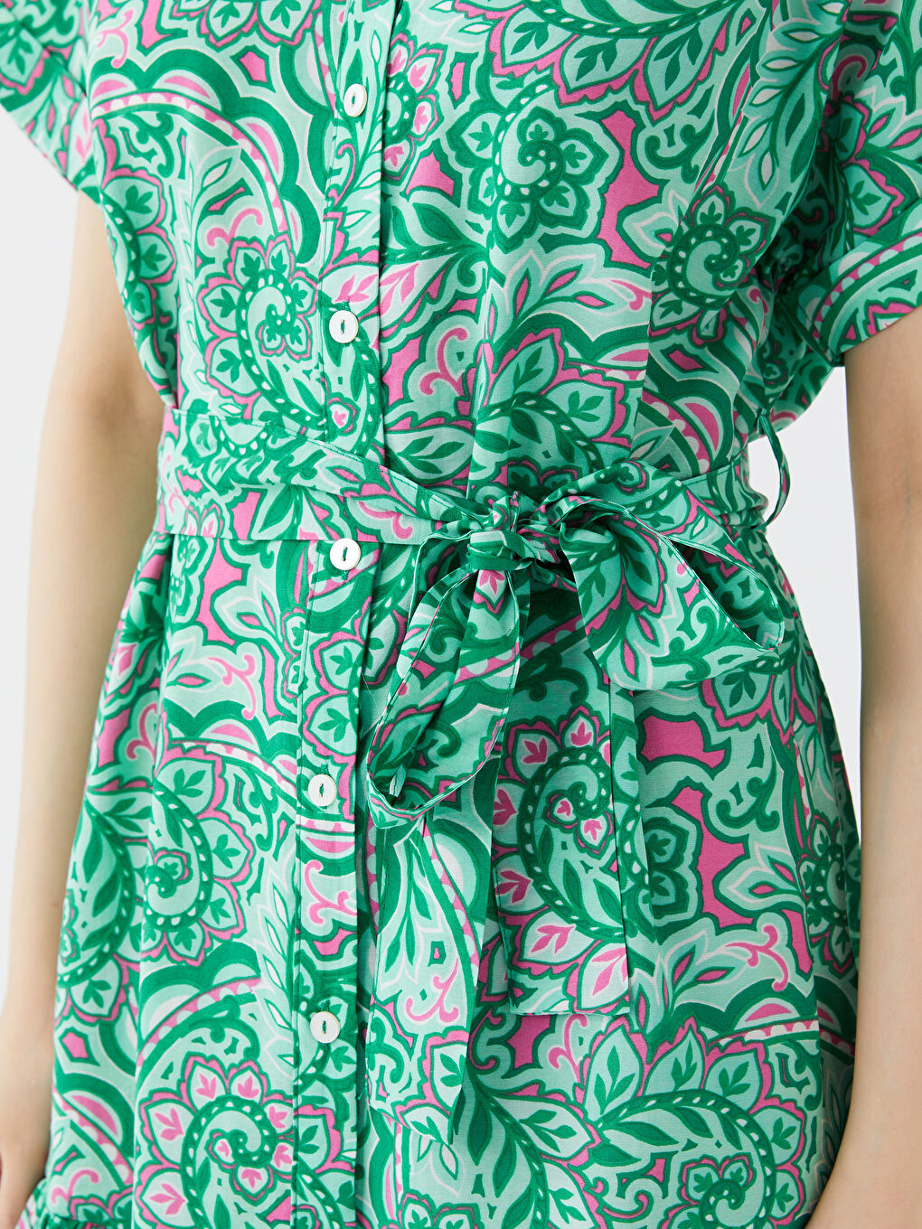 Floral Short Sleeve Women's Shirt Dress -S3HK20Z8-LRR