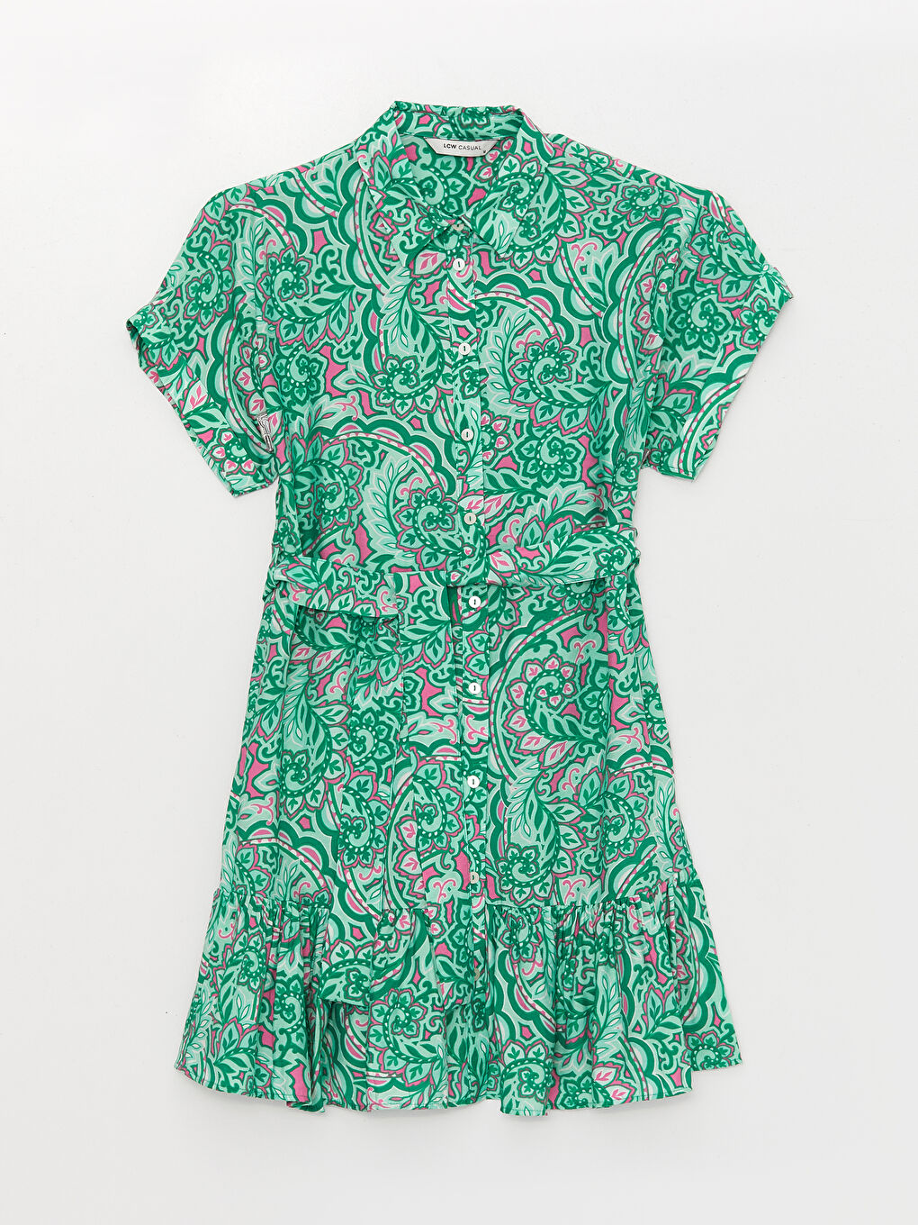 Floral Short Sleeve Women's Shirt Dress -S3HK20Z8-LRR
