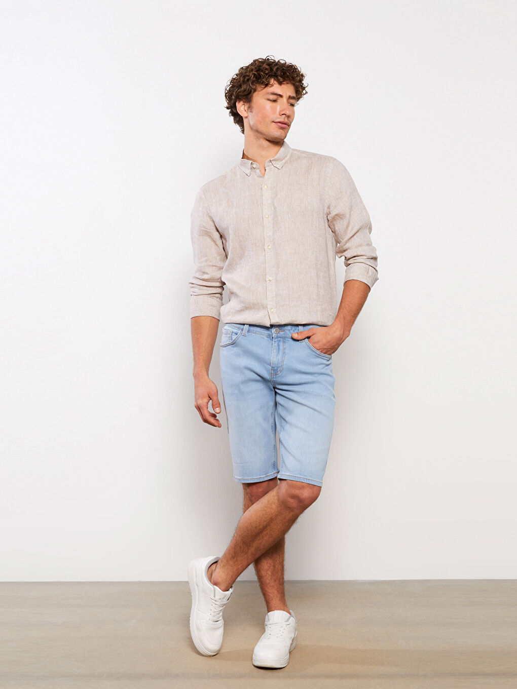 Extra Slim Fit Men's Denim Shorts-2