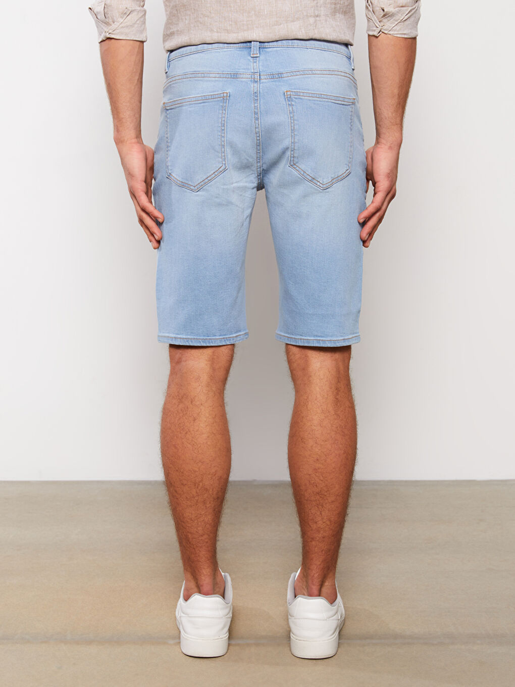 Extra Slim Fit Men's Denim Shorts-4