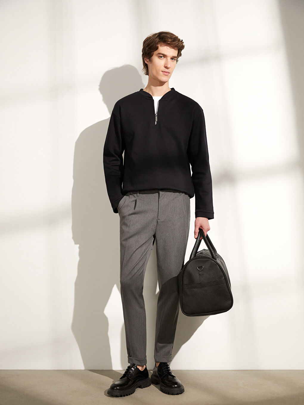 Gri Standart Kalıp Erkek Pantolon