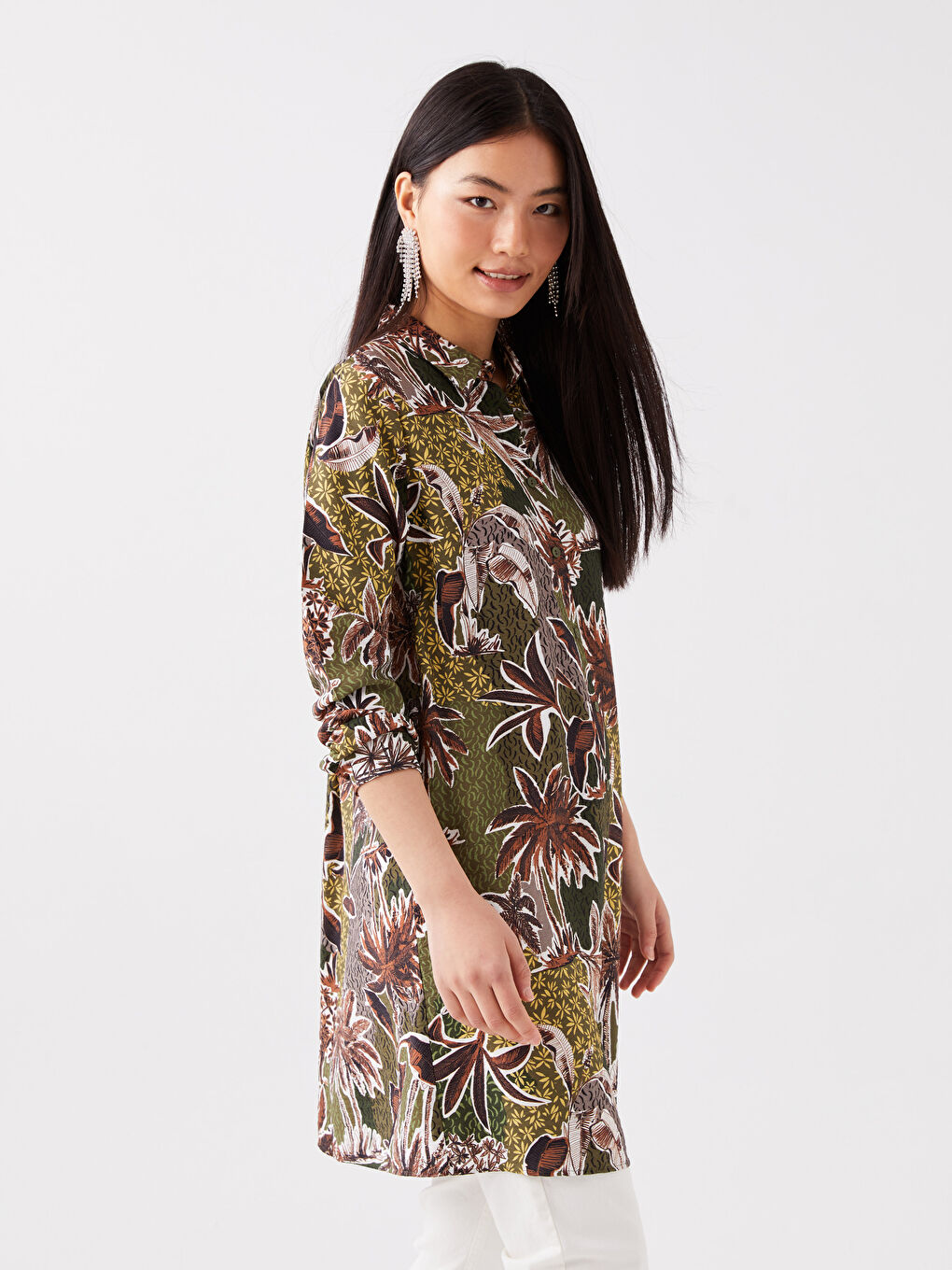 Tunică Cămașă pentru Femei cu Model-1