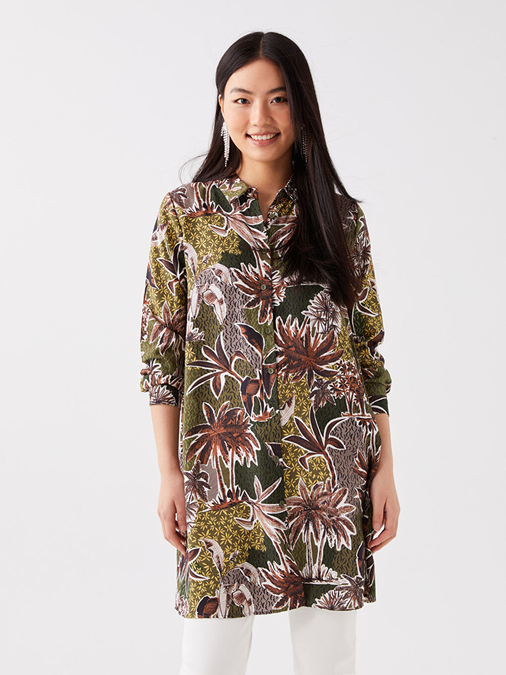 Tunică Cămașă pentru Femei cu Model-2