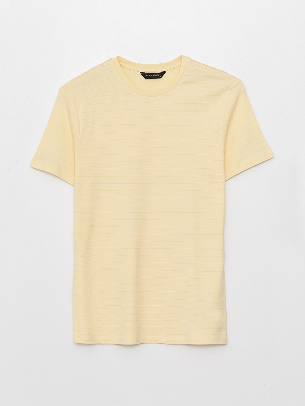 Sarı Bisiklet Yaka Penye Erkek Tişört-5