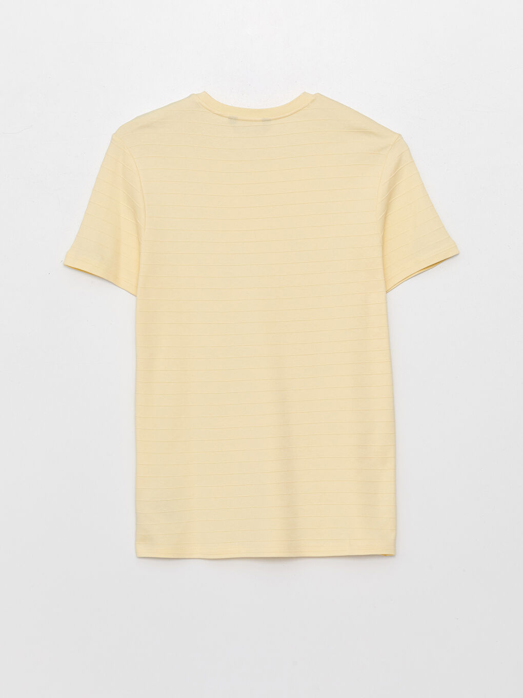 Sarı Bisiklet Yaka Penye Erkek Tişört-6