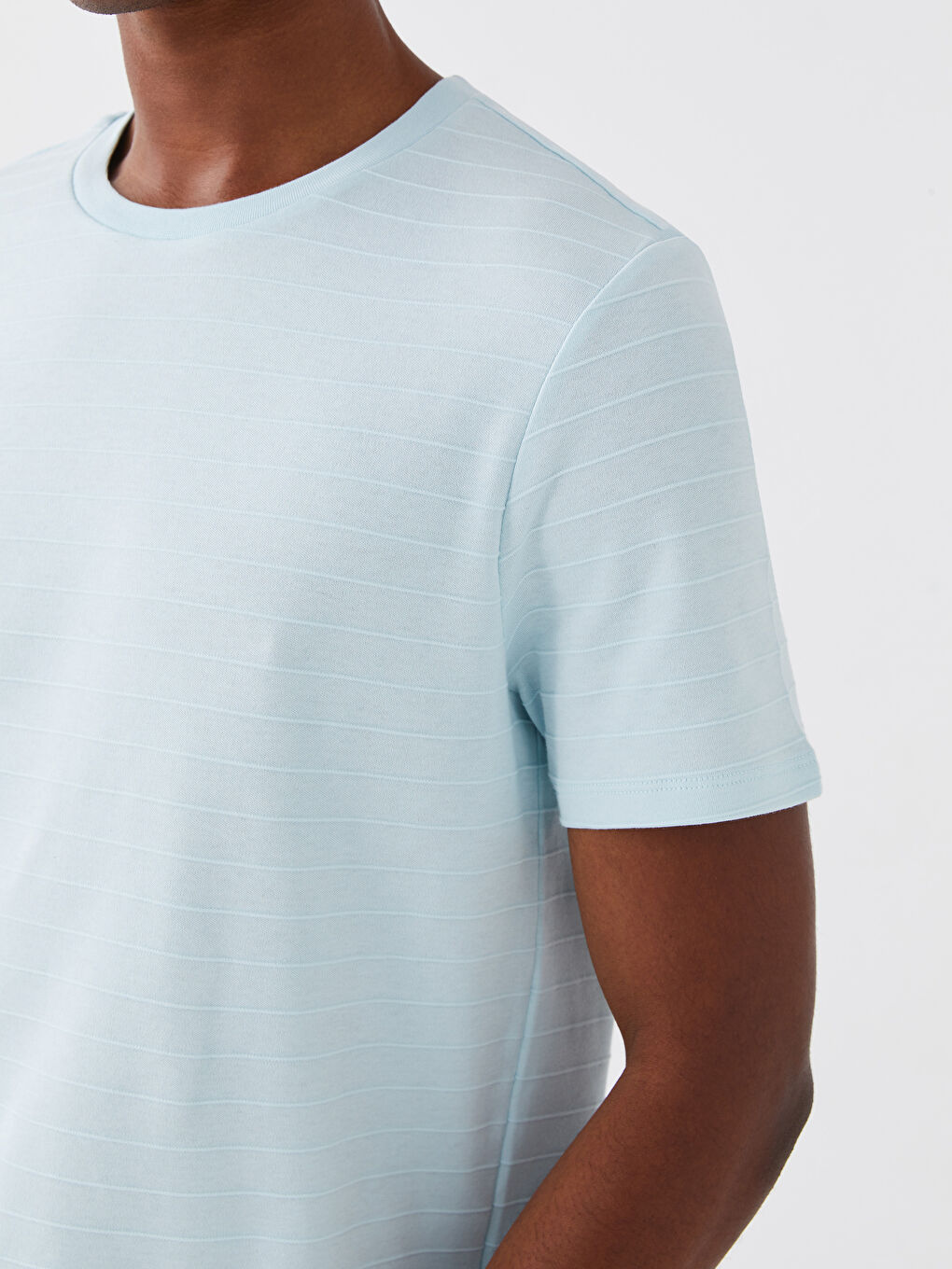 Mavi Bisiklet Yaka Penye Erkek Tişört-3