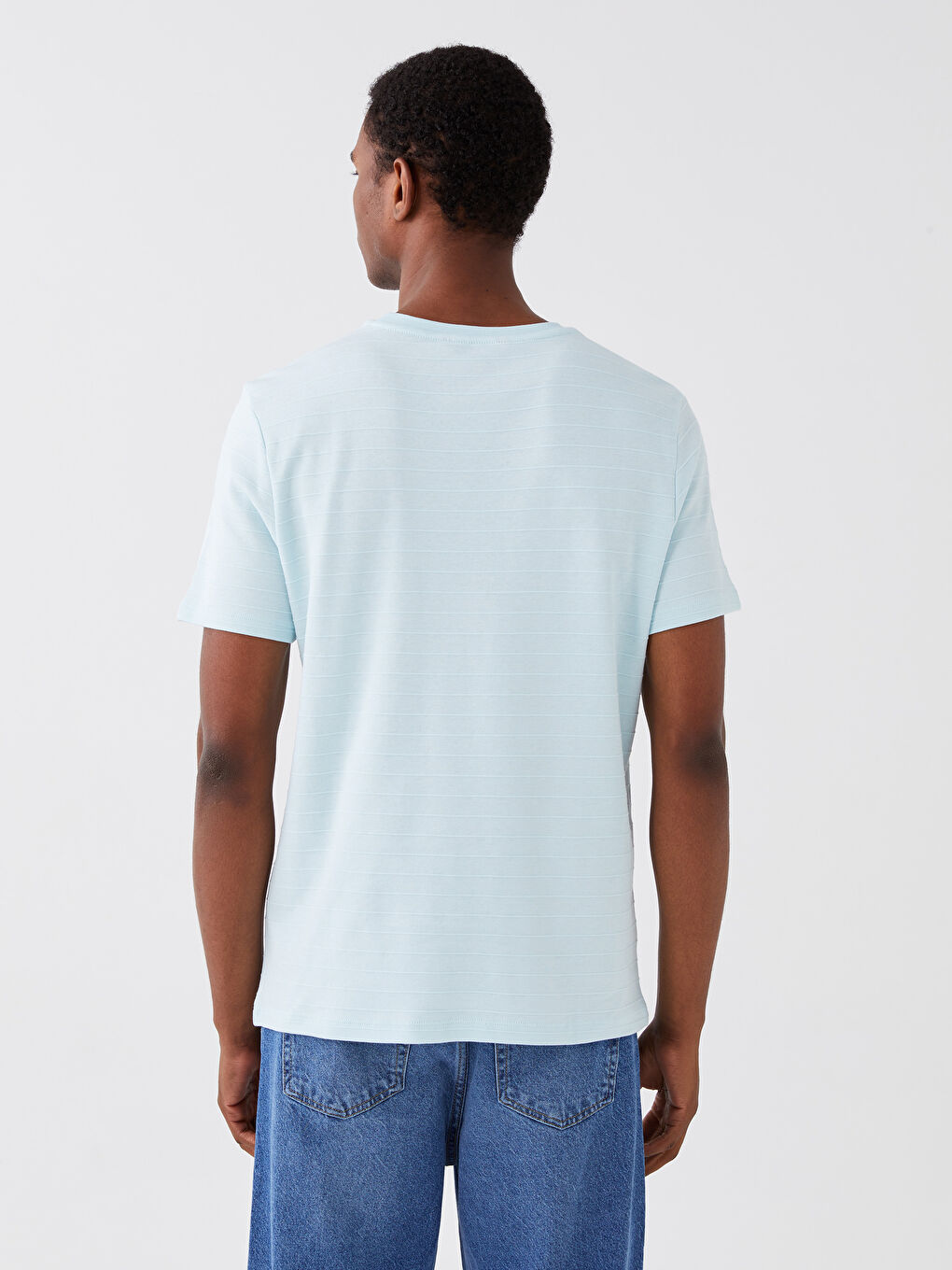 Mavi Bisiklet Yaka Penye Erkek Tişört-4