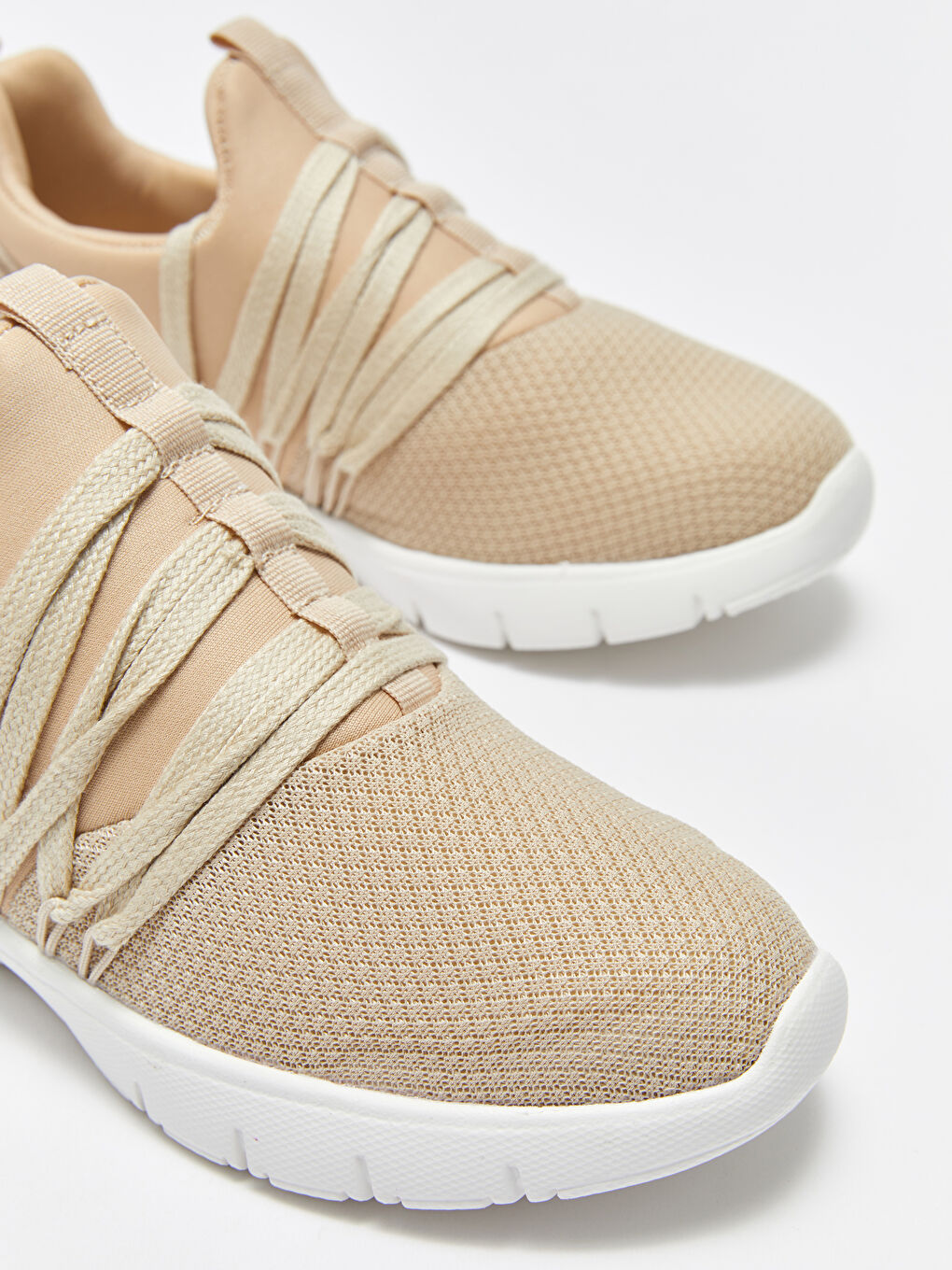 Bej Kadın Triko Spor Ayakkabı-2