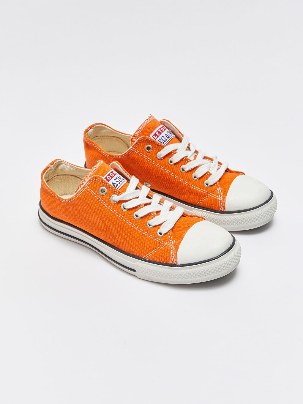 Turuncu Renk Bloklu Bağcıklı Kadın Ayakkabı