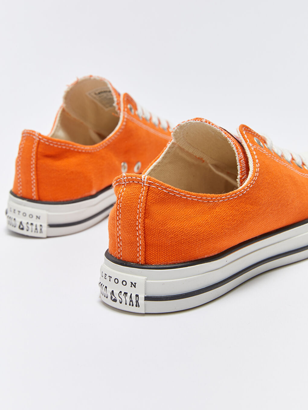 Turuncu Renk Bloklu Bağcıklı Kadın Ayakkabı-4