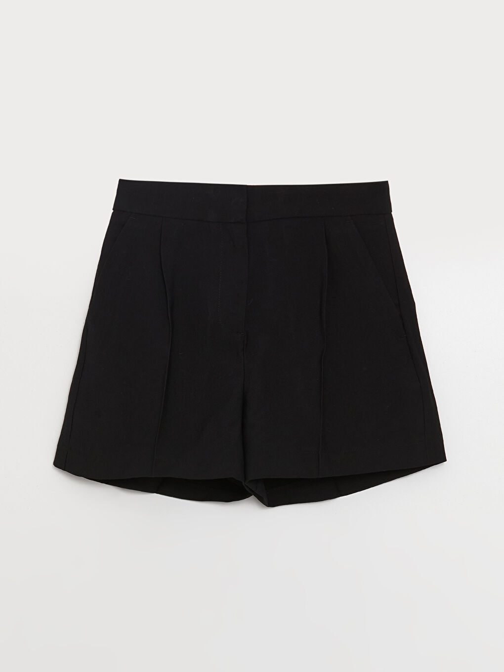 Siyah Yüksek Bel Rahat Kalıp Kadın Şort-6