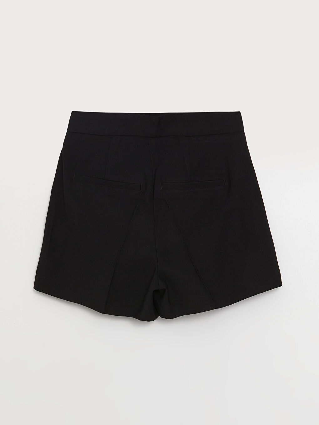 Siyah Yüksek Bel Rahat Kalıp Kadın Şort-7