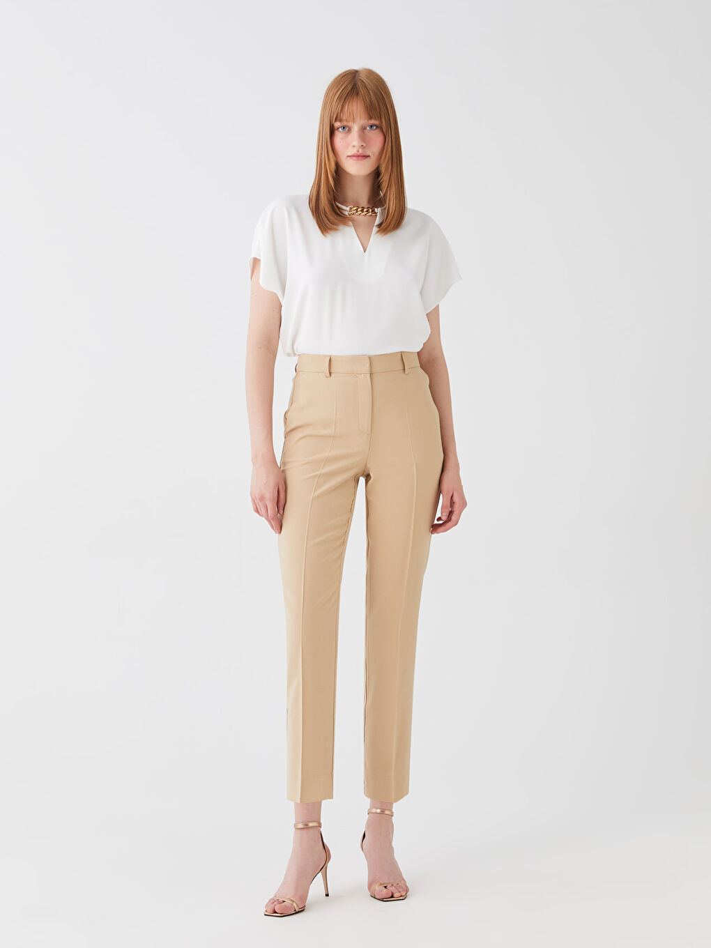 LCW Vision Visoki Struk Cigareta Ravne Ženske Pantalone -S3HL06Z8-GHQ