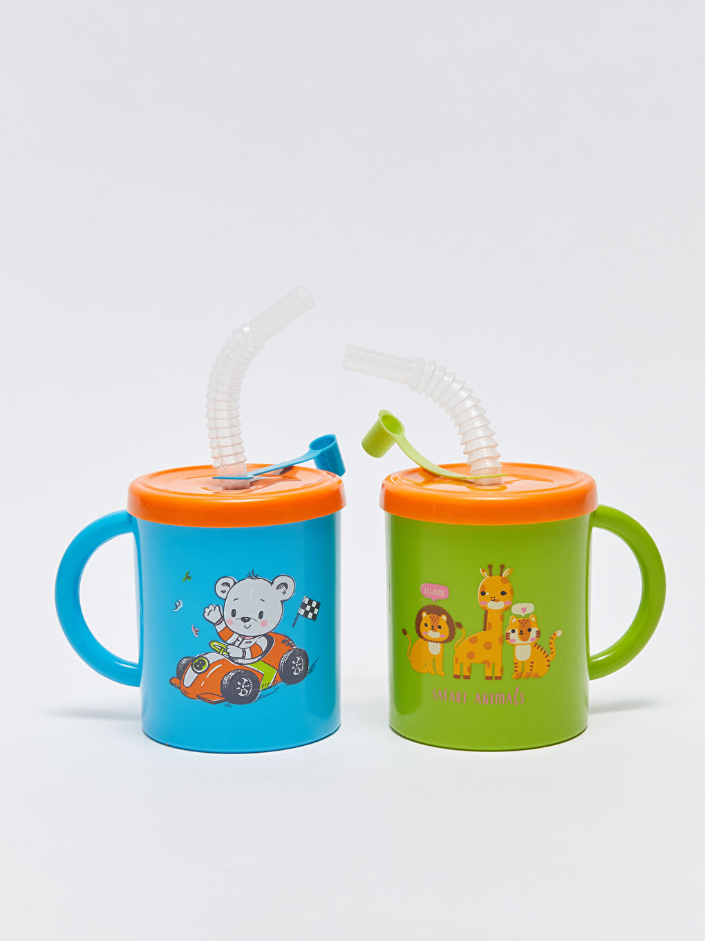 Karışık Baskılı Unisex Bebek Pipetli Bardak