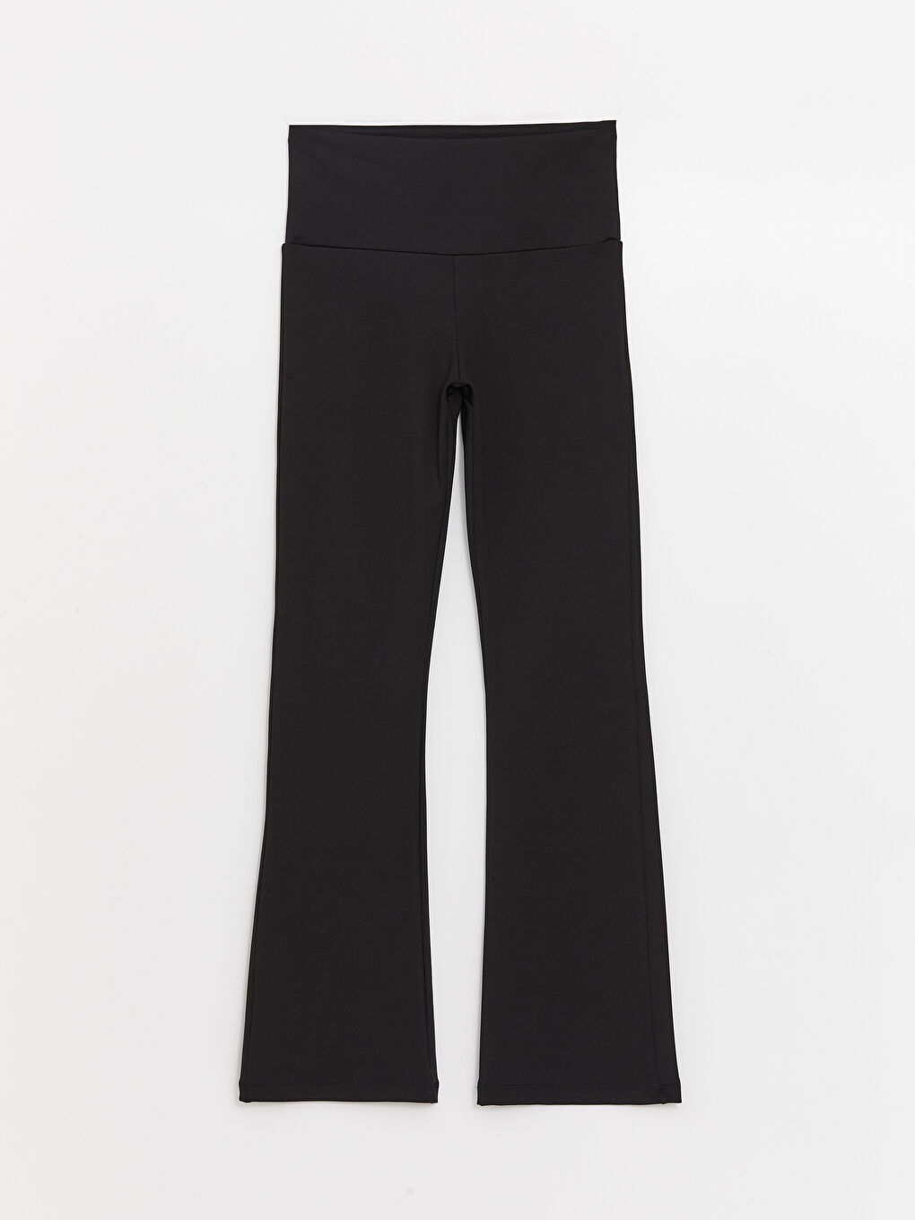 Siyah Beli Lastikli İspanyol Paça Kadın Tayt Pantolon-4