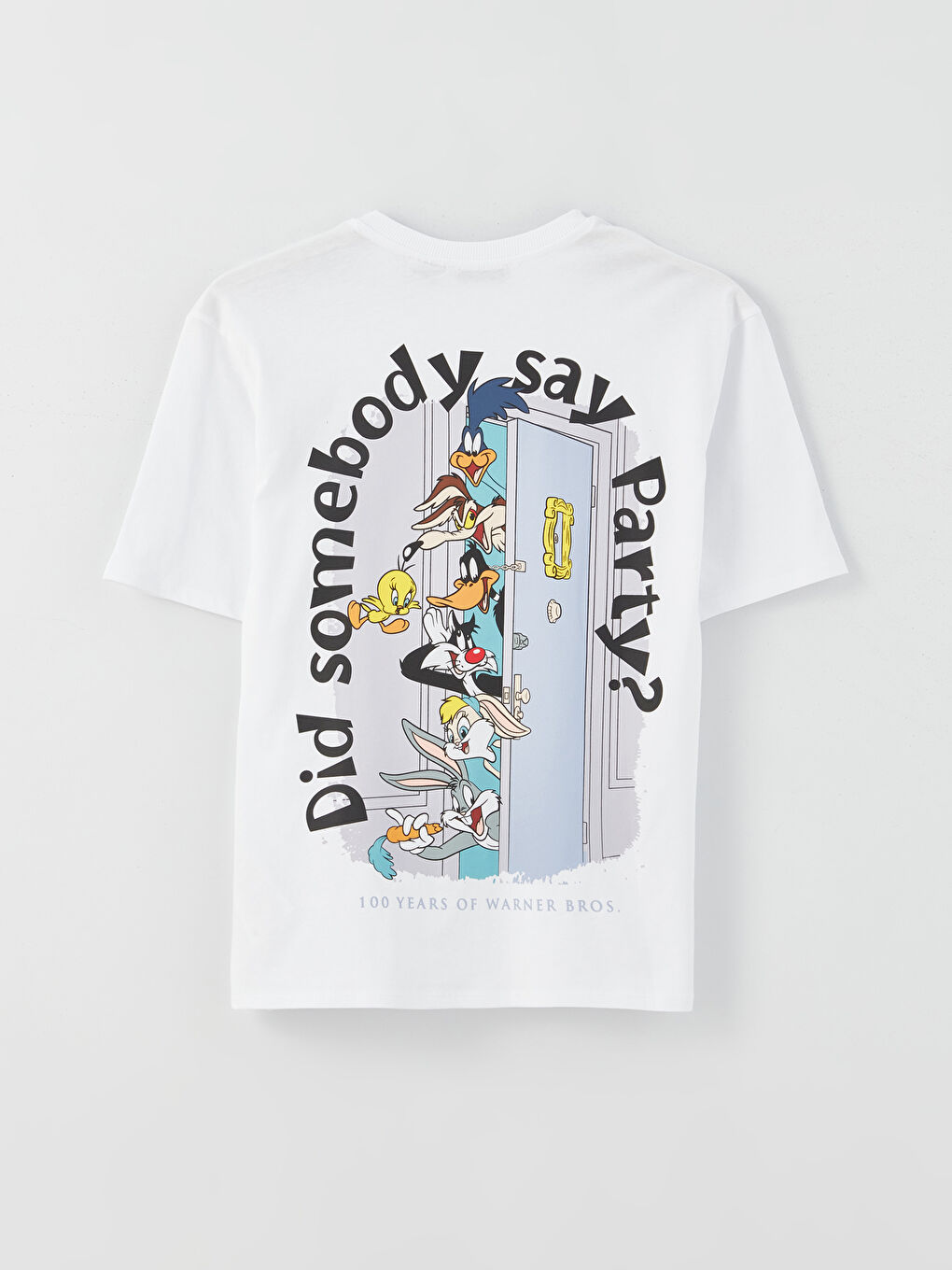 Crew Neck Bugs Bunny Printed Short Sleeve Oversize Women's T-Shirt-6