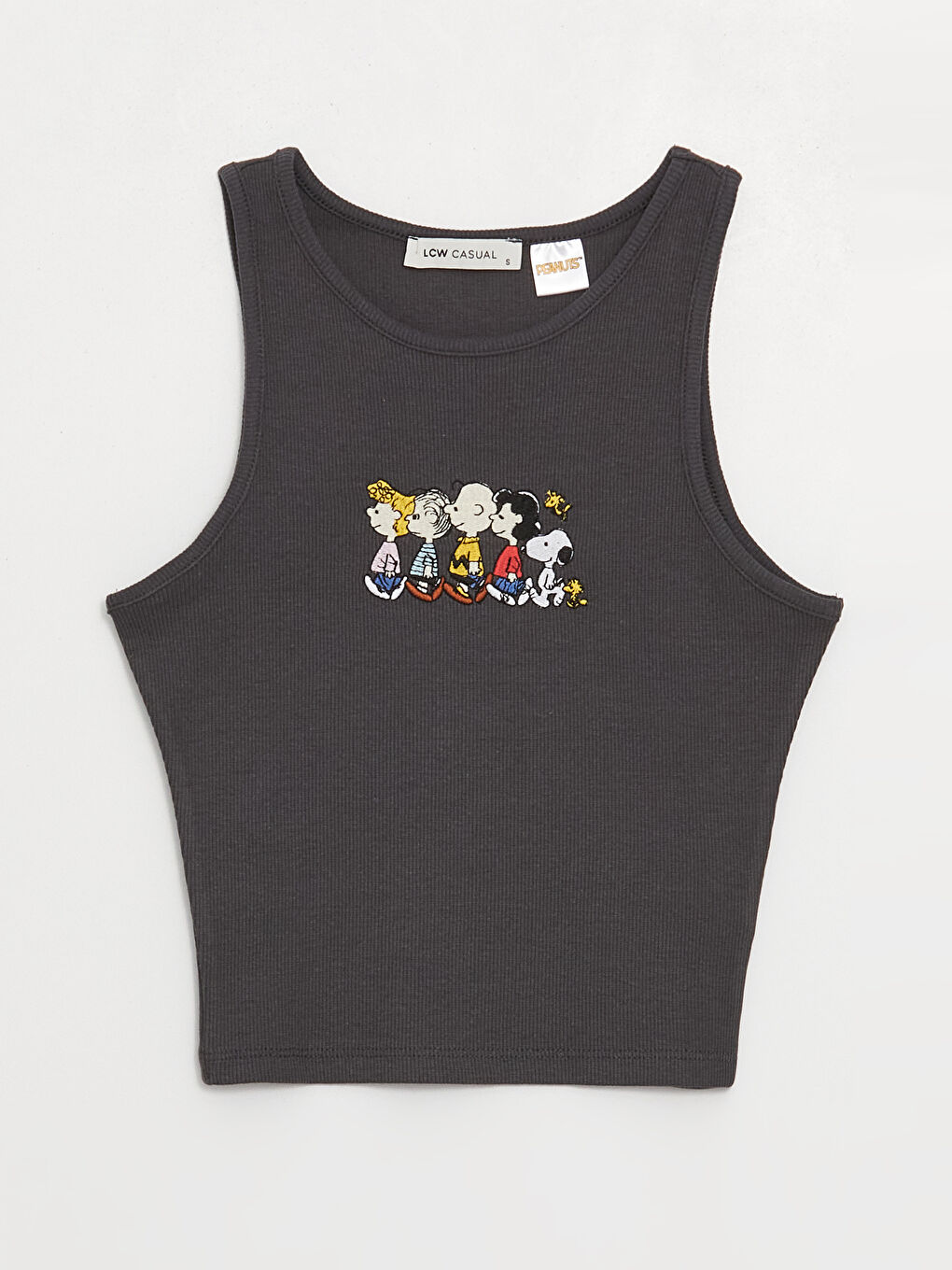 LCW Vision Crew Neck Snoopy Printed Women's Crop -S3HL96Z8-HEF
