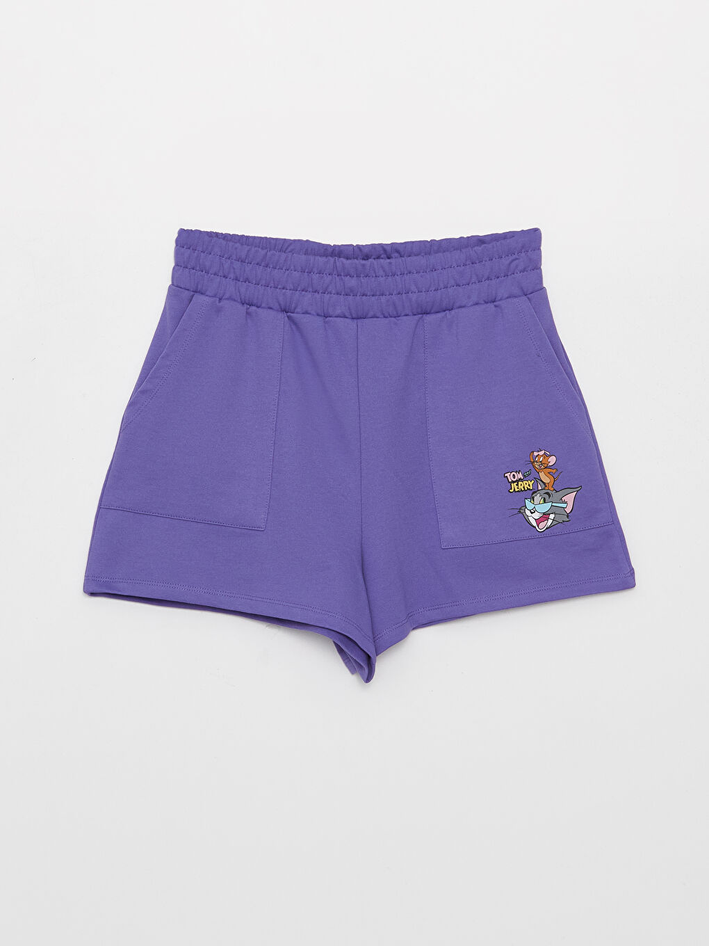 Elastic Waist Tom & Jerry Printed Women's Shorts-5