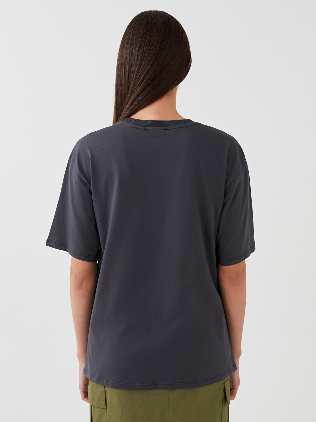 Crew Neck SpongeBob Printed Short Sleeve Oversize Women's T-Shirt-4