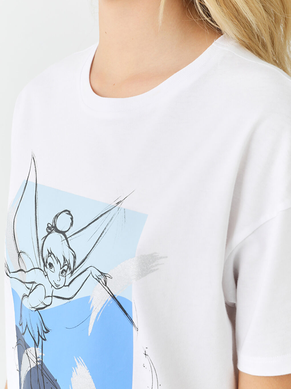 LCW Vision Rundhalsausschnitt Tinker Bell Bedrucktes Kurzarm T-Shirt für Damen -S3HM13Z8-Q6K