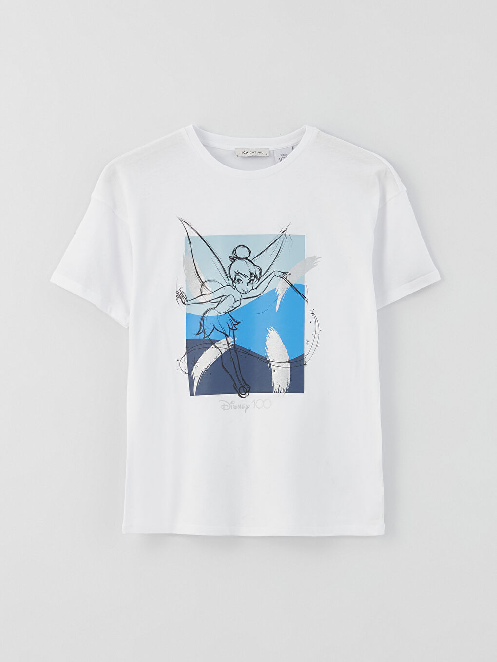 LCW Vision Rundhalsausschnitt Tinker Bell Bedrucktes Kurzarm T-Shirt für Damen -S3HM13Z8-Q6K