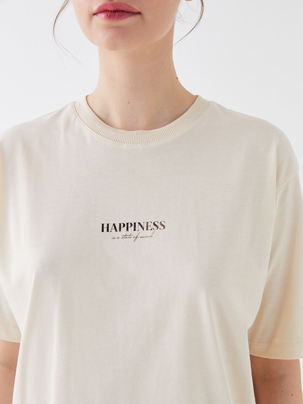 Crew Neck Donald Duck Printed Short Sleeve Oversize Women's T-Shirt-3