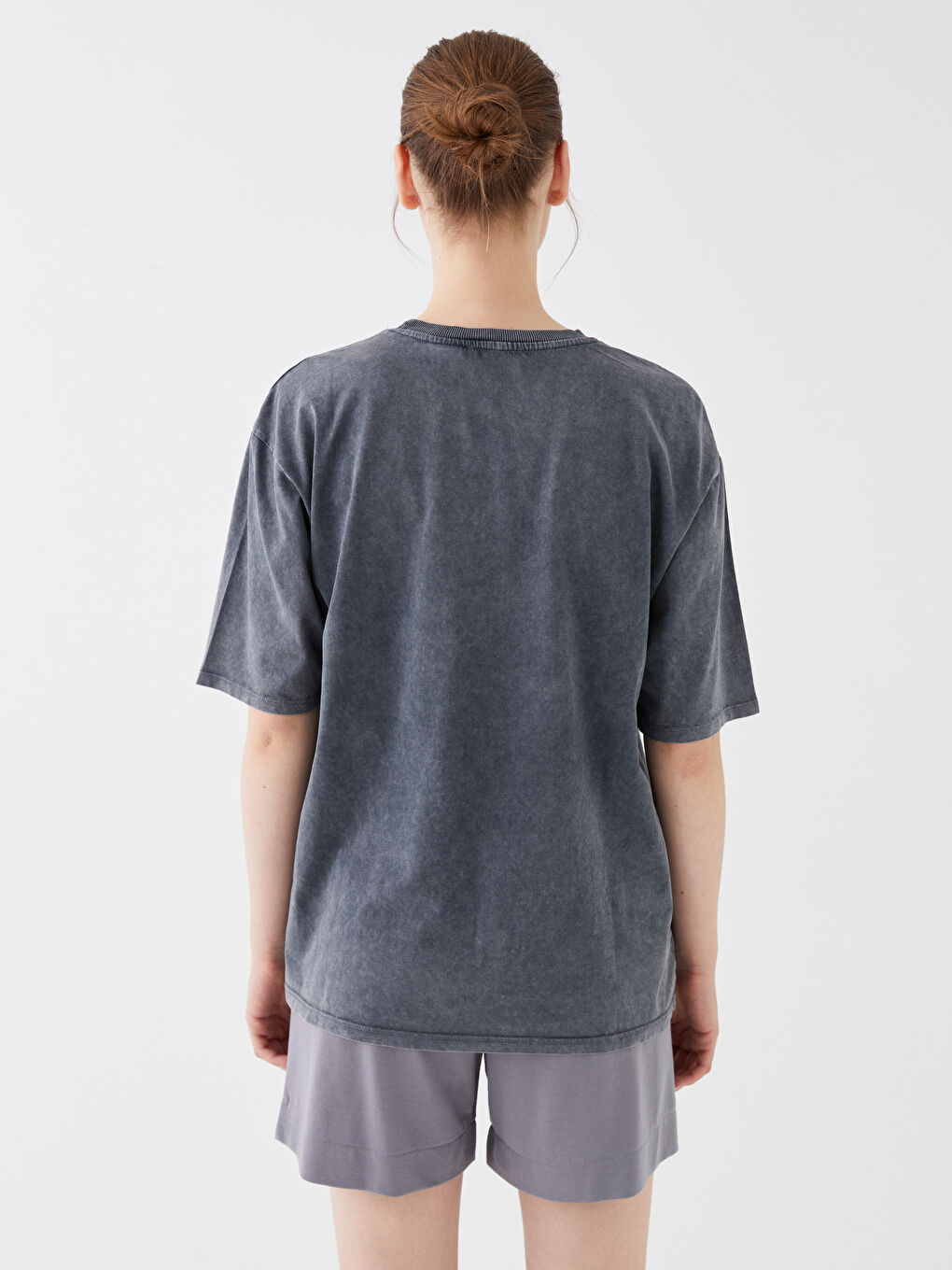 Tricou Supradimensionat pentru Femei cu Guler Rotund, Imprimat Minnie Mouse, Mânecă Scurtă-4