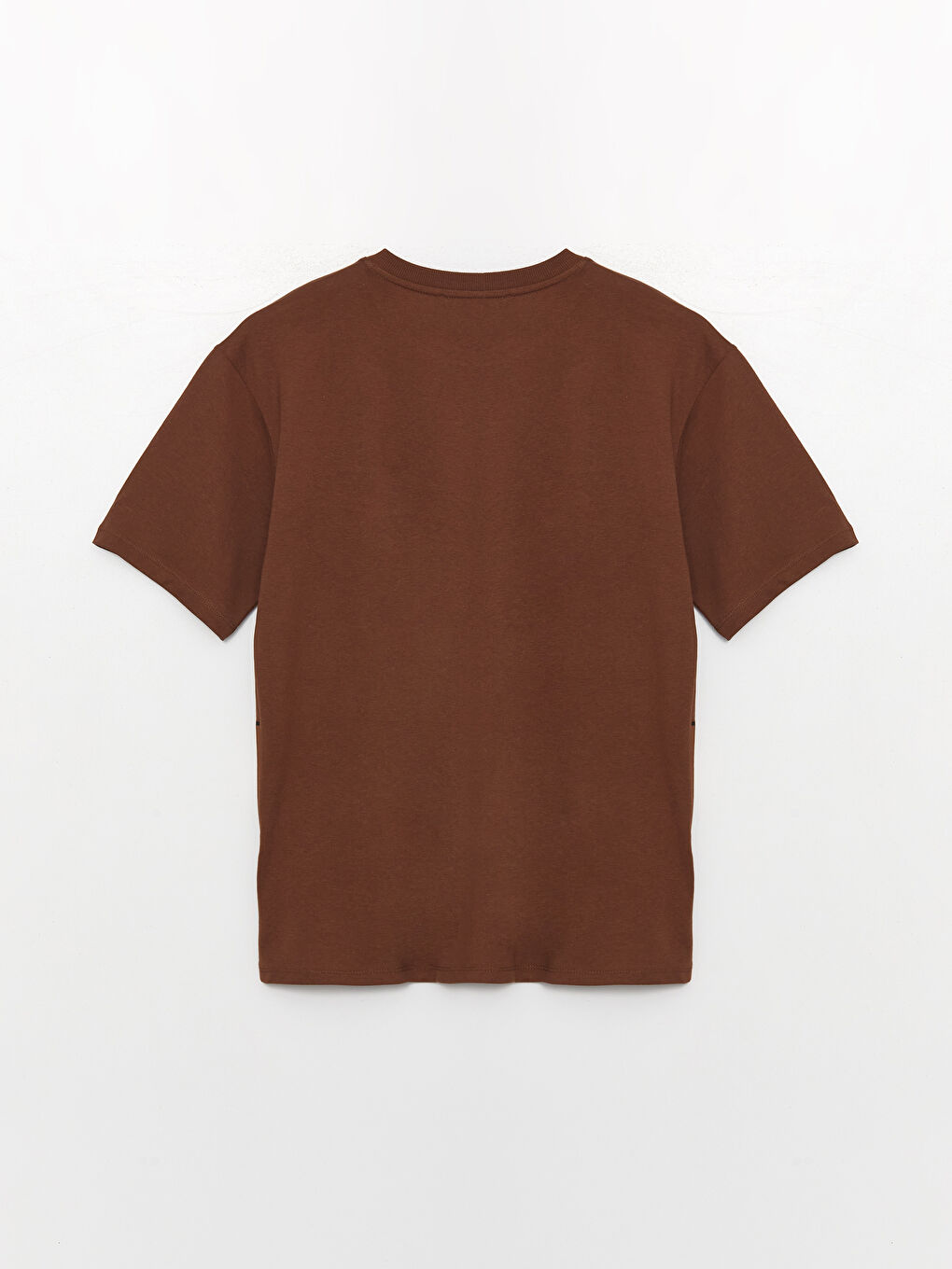 Kahverengi Bisiklet Yaka Chip'n Dale Baskılı Kısa Kollu Oversize Kadın Tişört-6