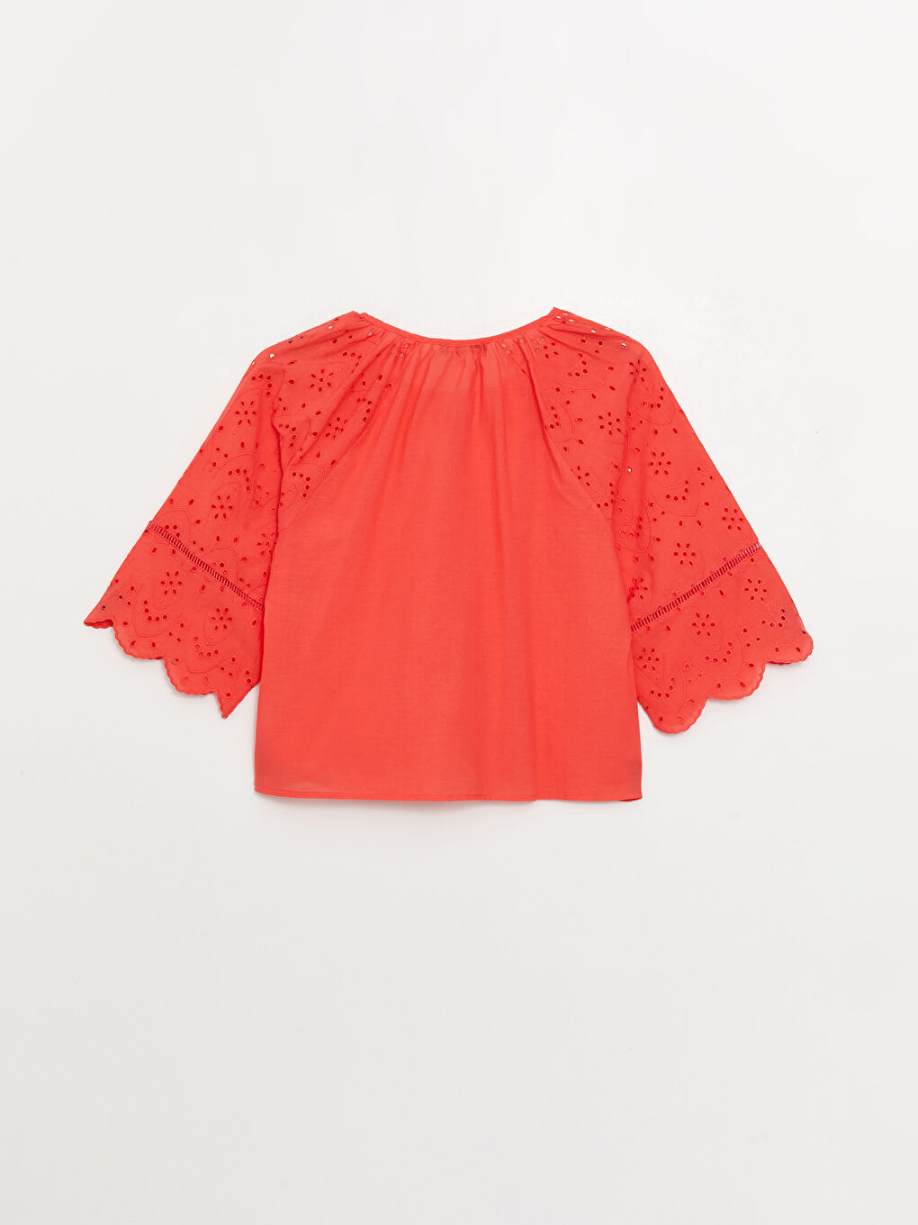 Tie Collar Self-Patterned Oversized Women's Blouse-6