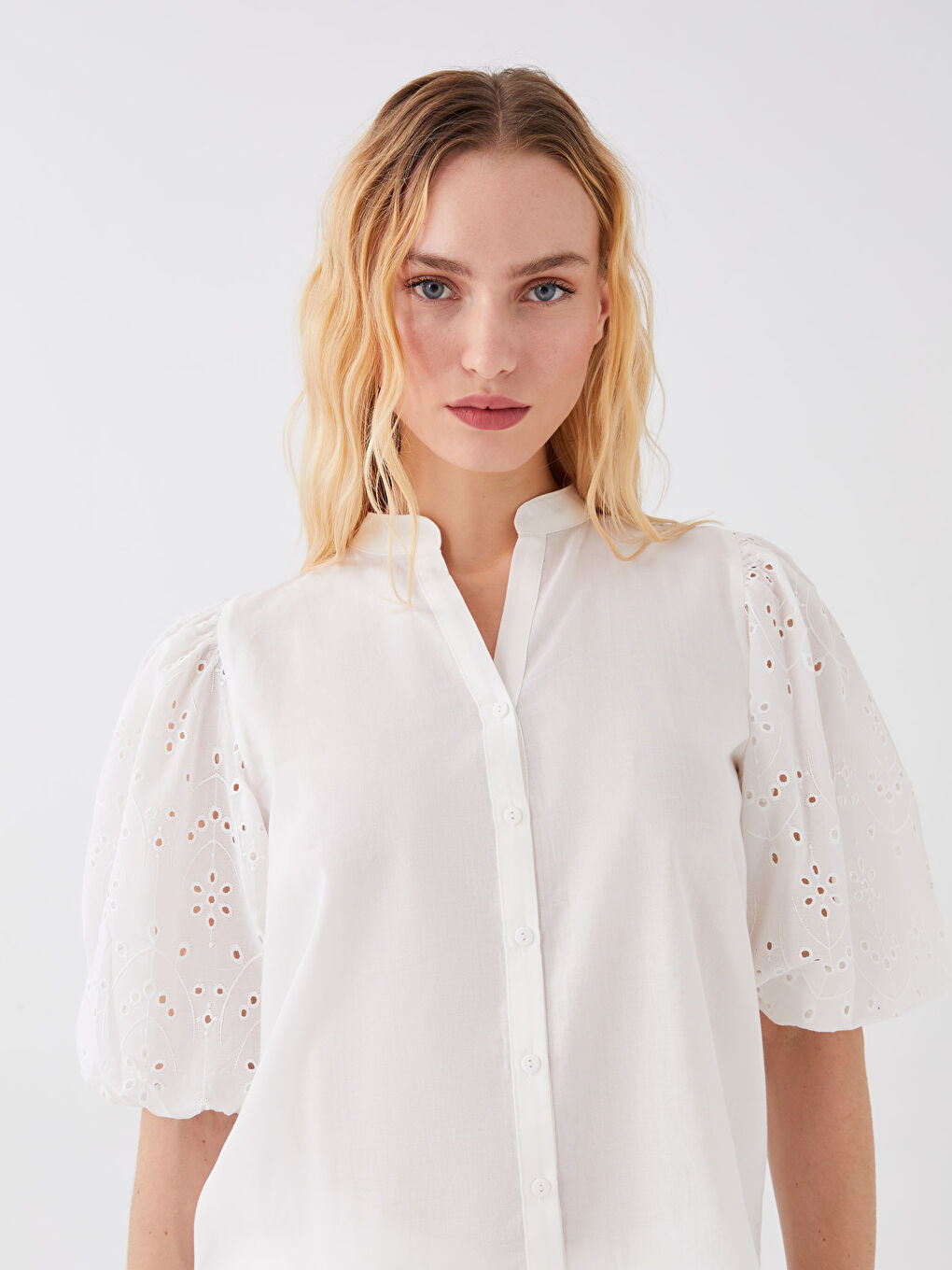 Chemise pour Femmes à Motifs avec Col Henley-1