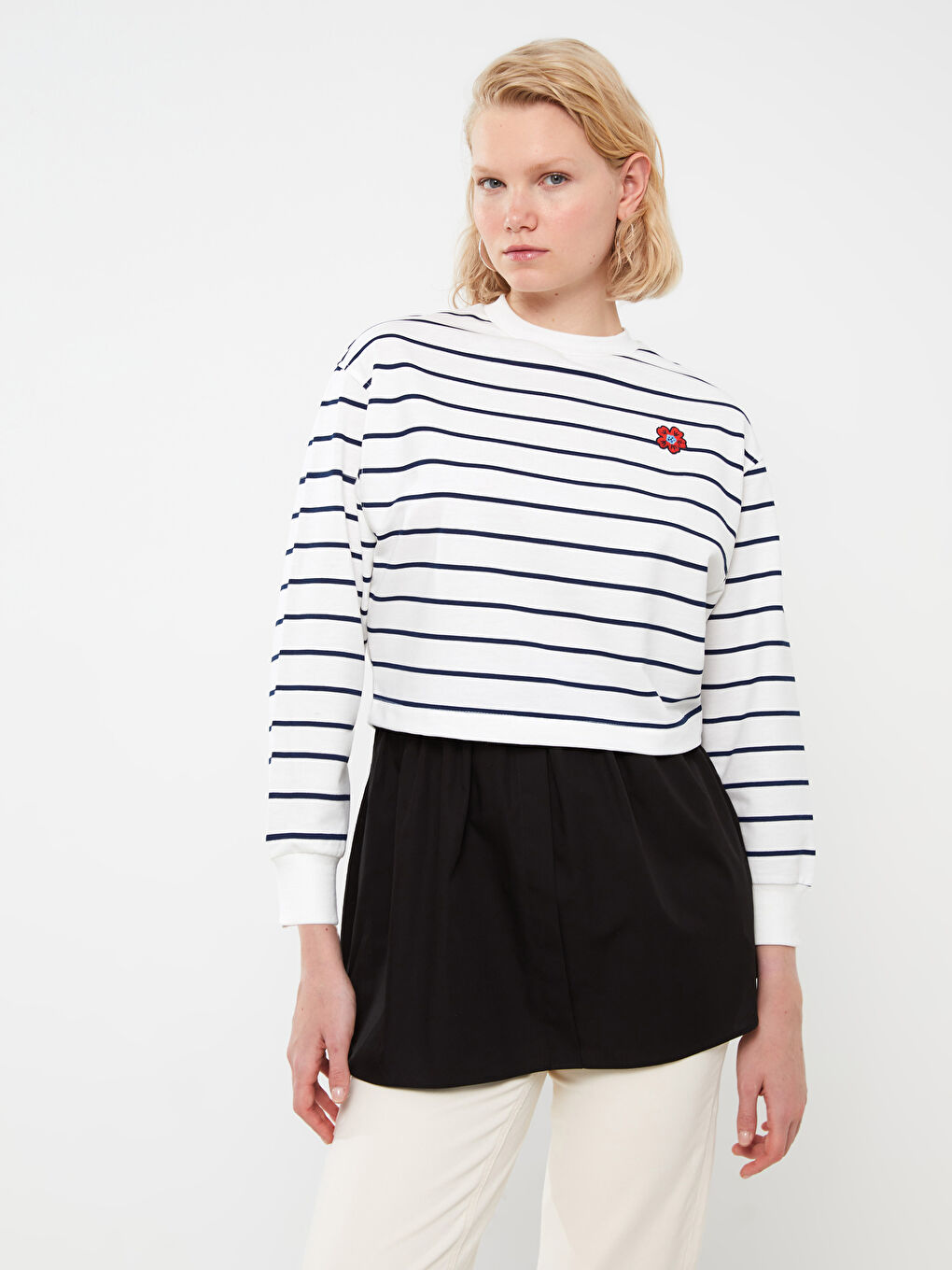 Siyah Kadın Beli Lastikli Düz Gömlek Etek İçlik