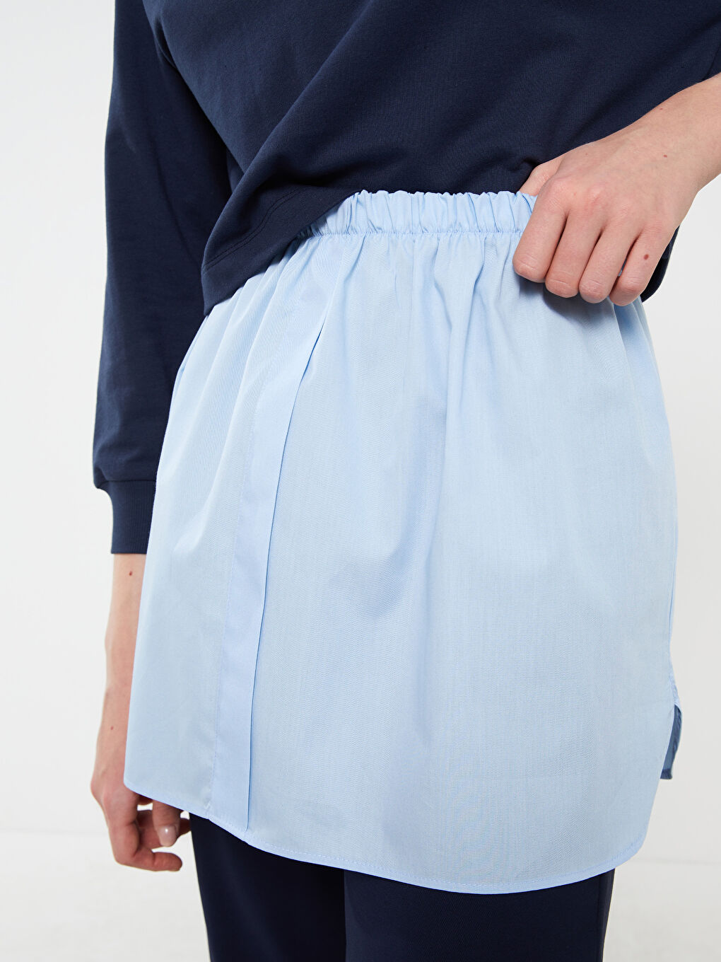 Women's Elastic Waist Plain Shirt Skirt Underwear -S3HM37Z8-V5C
