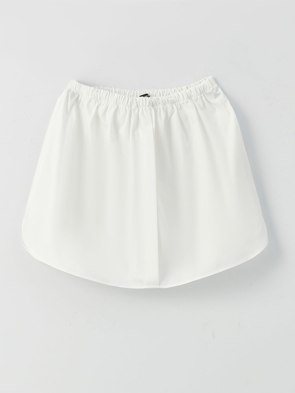 Beyaz Kadın Beli Lastikli Düz Gömlek Etek İçlik-2